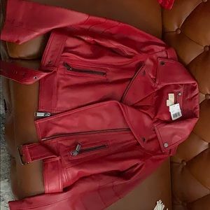 Red leather jacket